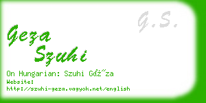 geza szuhi business card